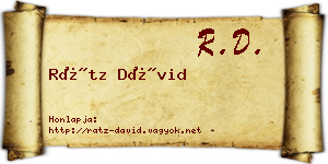 Rátz Dávid névjegykártya