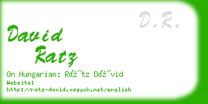 david ratz business card